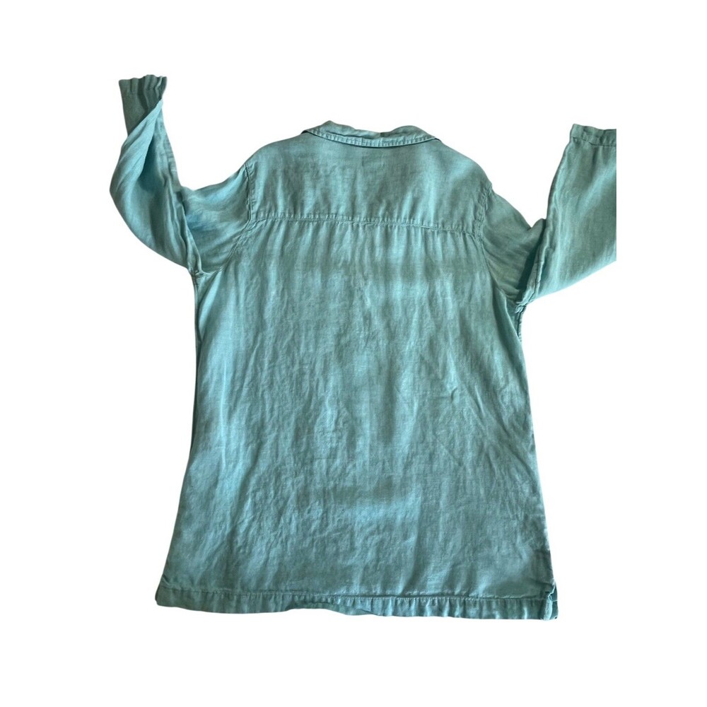 Sigrid Olsen Popover Tunic Top Shirt Womens Small Blue Collared 100% Linen - Picture 4 of 8